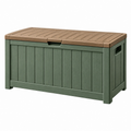 Garten-Aufbewahrungsbox 152 x 73 x 64 cm aus Kunststoff Grün Braun mit Klappdeckel