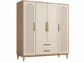 Kleiderschrank 160 x 55 x 200 cm Holzwerkstoff Beige Walnussbraun mit 4 Türen und 2 Schubladen