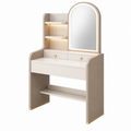 Schminktisch 100 x 45 x 160 cm Holzwerkstoff Beige mit Spiegel LED-Beleuchtung Schubladen