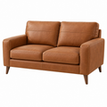 2-Sitzer Sofa 160 x 88 x 85 cm aus Kunstleder in Cognacbraun im Mid-Century-Stil